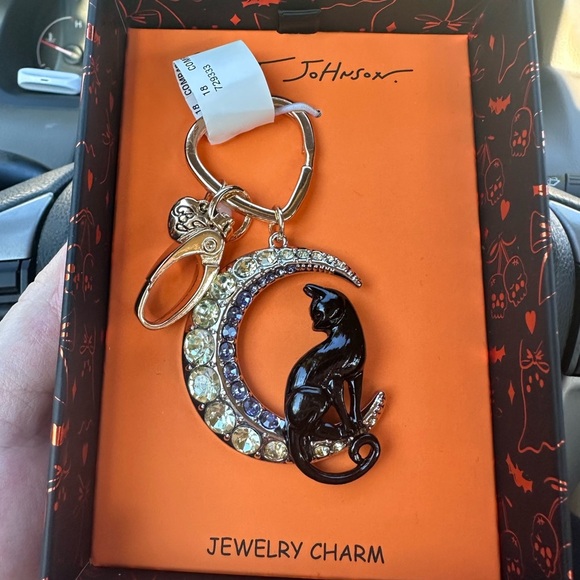 Betsey Johnson Cat Moon Bag Charm Keychain - Picture 4 of 7